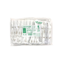 紙完封 コーヒーバイオフォーク 100本入【weeco】 30本(1×30) Y-307 1ケース(3000本入(100本×30袋))（直送品）