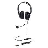 ヘッドセット USB接続 マイク搭載 両耳オーバーヘッド 大型 ヘッドホン HS-HP02SUBK エレコム（直送品）