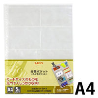 ライオン事務器 分類ポケット カードサイズ A4 30穴 BP-8 14726 1セット(5枚)