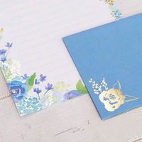 包む レターセット グリタリングフラワーB 0-079-2 1セット