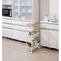 アイリスオーヤマ ウッドトップメタルポールワゴン MKW-WT3S 1台