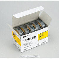 テプラPROテープカートリッジ 黄 12mm 1箱（5個入）（わけあり品）