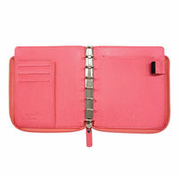 システム手帳カバー ミニ６穴サイズ用Lジップカバー クオバディスタイマー14 コーラルピンク 1冊（直送品）