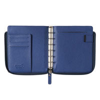 システム手帳カバー ミニ６穴サイズ用Lジップカバー クオバディスタイマー14 ネイビー 1冊（直送品）