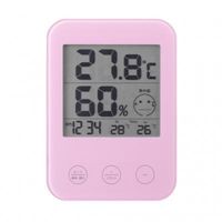 熱中症・インフルエンザ警報付きデジタル温湿度計 ピンク DO02PK ヤザワコーポレーション（直送品）