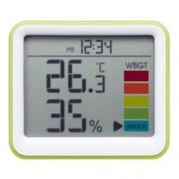 時計付き置き型デジタル温湿度計 グリーン DO03GR ヤザワコーポレーション（直送品）