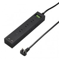 ヤザワコーポレーション 集中スイッチ付9個口タップ+USB2ポート 2m ブラック H6BK11122UBK 1個
