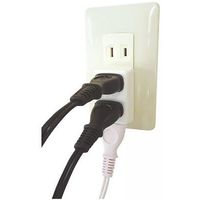 ヤザワコーポレーション 耐トラ付フロントタップ 3個口 白 Y02FU300WH 1個