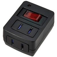 延長コード  電源タップ AC×2個口  スイッチ付 雷ガード付  ブラック Y02FUBHKS210BK YAZAWA 1個