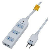 ヤザワコーポレーション 雷サージ付テーブルタップ 4個口 2m 白 Y02KS402WH 1個