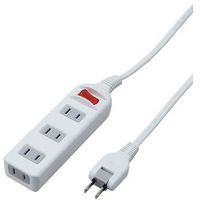 延長コード  電源タップ AC×4個口  スイッチ付  5m ホワイト Y02S415WH YAZAWA 1個
