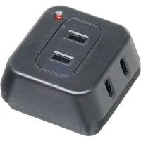 ヤザワコーポレーション 雷サージ付トリプルタップ 3個口 黒 Y02TK300BK 1個