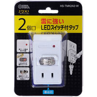 オーム電機 雷ガード付 2個口タップ HS-TMK2A2-W 1個
