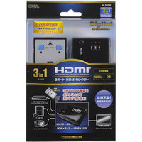 オーム電機 3ポート HDMIセレクター リモコン付 AV-S0298（直送品）
