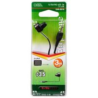 オーム電機 モノラルイヤホン テレビ用 φ3.5 3m ブラック EAR-0016 1個