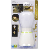 オーム電機 LEDプッシュライト ハンディライト 2段階調光 電池式 NIT-BLA6PB-WL 1個