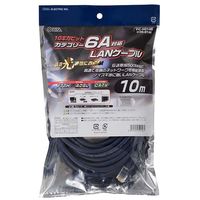 オーム電機 LANケーブル カテゴリー6A 10m PC-N0146（直送品）