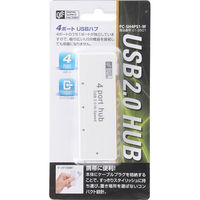 オーム電機 USBハブ 4ポート 収納式 ホワイト PC-SH4PS1-W（直送品）