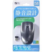 オーム電機 静音ワイヤレスマウス ブルーLED ブラック Mサイズ PC-SMWBMS33 K 1個