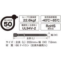 オーム電機 結束バンド リピートロックタイ 200mm 耐候 黒 10本入 OHM RPT-200W10BK（直送品）