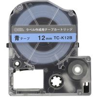 テプラPRO用　互換ラベル　テープカートリッジ　12mm　青ラベル（黒文字）　TC-K12B　　オーム電機（直送品）