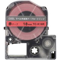オーム電機 OHM テプラPRO用 互換ラベル テープカートリッジ 18mm TC-K18R 1個