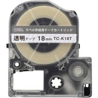 テプラPRO用　互換ラベル　テープカートリッジ　18mm　透明ラベル（黒文字）　TC-K18T　　オーム電機（直送品）