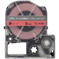 テプラPRO用　互換ラベル　テープカートリッジ　9mm　赤ラベル（黒文字）　TC-K9R　　オーム電機（直送品）