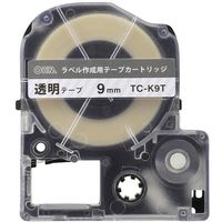 テプラPRO用　互換ラベル　テープカートリッジ　9mm　透明ラベル（黒文字）　TC-K9T　　オーム電機（直送品）