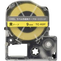 テプラPRO用　互換ラベル　テープカートリッジ　9mm　黄ラベル（黒文字）　TC-K9Y　　オーム電機（直送品）