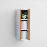 白井産業 シンプル箱型壁掛けラック 可動棚2段 幅140mm ホワイト（木目なし） WLK-4515 WH 1台（直送品）