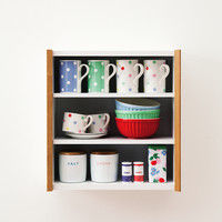 白井産業 シンプル箱型壁掛けラック 可動棚2段 幅422mm ホワイト（木目なし） WLK-4540 WH 1台（直送品）