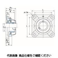 FYH ベアリングユニット角フランジ形UCF(円筒穴・カバー付き)UCF203E1 UCF203E1 1セット(2個)（直送品）