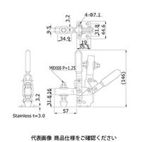 大阪角田興業 トグルクランプ HV450ー2S(ステンレス) HV450-2S 1個（直送品）