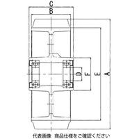 岡本工機 ダクタイル製芯金車輪 EU(ウレタン・ベアリング入り) EU300×100 EU300-100 1個（直送品）