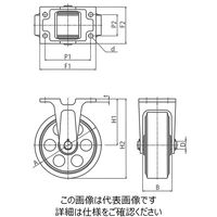 岡本工機 ダクタイル製キャスター 固定(MGーW)金具付/幅広型 EUMGーW180×65 EUMG-W180-65 1個（直送品）
