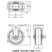岡本工機 ダクタイル製キャスター 固定(MGーW)金具付/幅広型 EUMGーW200×65 EUMG-W200-65 1個（直送品）