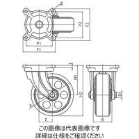 岡本工機 ダクタイル製キャスター 自在(MGーO)金具付/幅広型 EUMGーO180×65 EUMG-O180-65 1個（直送品）