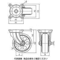 岡本工機 ダクタイル製キャスター 自在(MGーO)金具付/幅広型 EUMGーO180×75 EUMG-O180-75 1個（直送品）