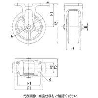 岡本工機 マリーナ用防水型キャスター EUMMGーWM300×100 EUMMG-WM300-100 1個（直送品）