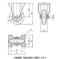 岡本工機 鋼板製キャスター 固定(K)金具付 FK300 1個（直送品）