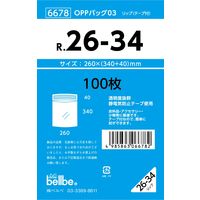 ベルベ 雑貨 包装 OPPバッグリップ付 R 26-34 6678 1包：1000枚（100×10）（直送品）