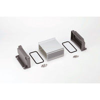 AW型 フランジ足付防水・防塵アルミケース フランジ付側板/ブラック・ ボディーフレーム/シルバー AW5ー4ー14NBS 1台（直送品）