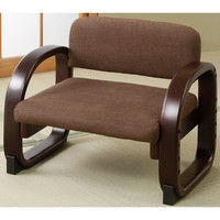 ファミリー・ライフ 天然木立ち座り楽ちん座椅子 ブラウン 幅560×奥行410×高さ455mm 1脚（直送品）