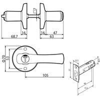 川口技研 取替TKレバー 表示錠 DT1-4M-MG ゴールド 1個
