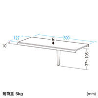 サンワサプライ ディスプレイトップシェルフ 幅300×奥行127×高さ37mm ブラック MR-LCSH01BK 1個（直送品）