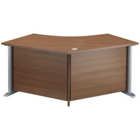 【組立設置込】DESIGNA (デザイナ) デザイナライン 平机 120度天板 ダークウォルナット 幅1732×奥行1106×高さ720mm 1台  （取寄品）