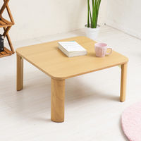 永井興産 折りたたみテーブル(60×60cm) NA（ナチュラル）幅600×奥行600×高さ320mm　NK-066　1台（直送品）