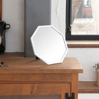 永井興産 アルミフレーム卓上ミラー八角 WH（ホワイト）幅205×奥行20×高さ205mm　NK-275　1台（直送品）