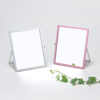 永井興産 アルミフレーム卓上ミラー スクエア（S） PI（ピンク）幅170×奥行10×高さ200mm　NK-246　1台（直送品）